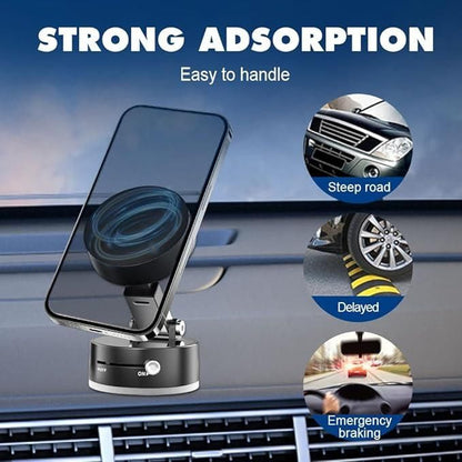 Vaccum Magnetic Suction Cup Phone Mount With 360 Degree Rotation