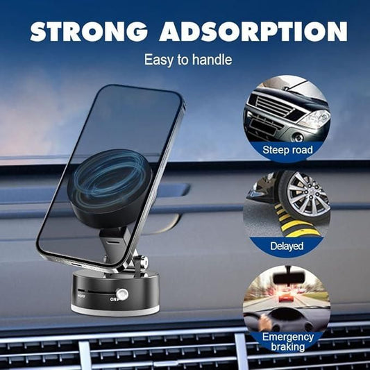 Vaccum Magnetic Suction Cup Phone Mount With 360 Degree Rotation